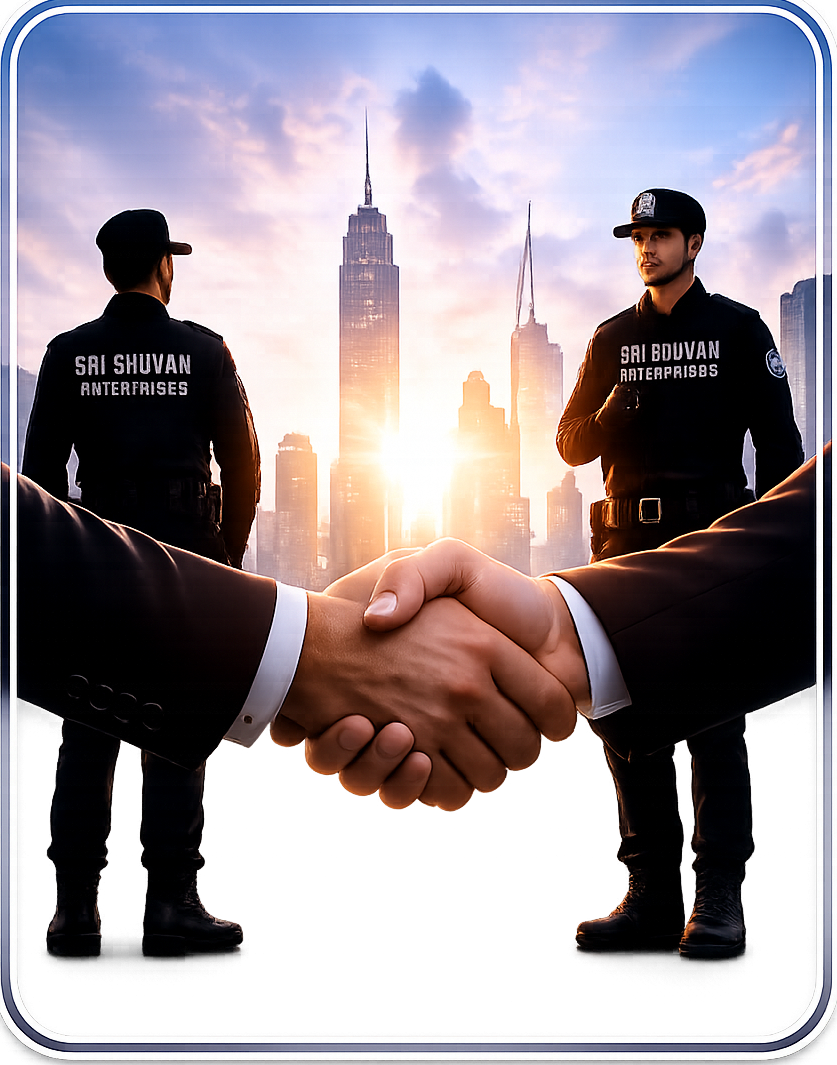 Sri Bhuvan security team handshake